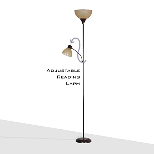 SEDLAV 72'' Combo Floor Lamp with Adjustable Reading Lamp (Brown)