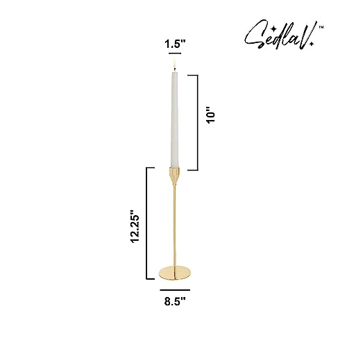 SEDLAV 15pcs Gold Candle Holders Kit with Taper Candles - Fine Workmanship & Corrosion Resistance, Elegant Design for Candlesticks, Black Candlestick Holders