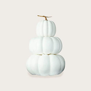 SEDLAV Stack Pumpkins Decoration, 22.5" Height (White)