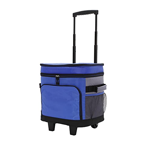 42 Can Soft-Sided Cooler with Wheels, Portable Rolling Cooler Bags Insulated for Camping, Hiking
