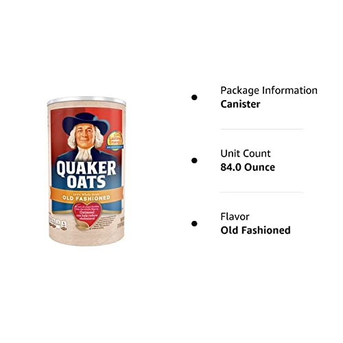 Quaker Oats, Old Fashioned Oatmeal Breakfast Cereal, 42 Oz, (2 Canisters)