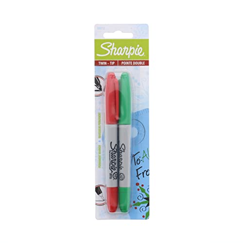 Sharpie Twin Tip Red and Green 2ct