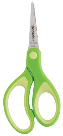 3M 1494629 Scotch Pointed, Soft Touch Kid Scissor - 5 in, Stainless Steel Blade - Comfort Grip, Pack of 12
