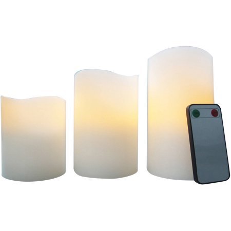 Pack of 3 - Better Homes and Gardens Flameless LED Pillar Candles 3-Pack Vanilla Scented