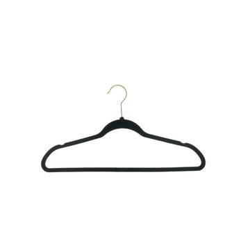 SEDLAV Premium Velvet Hangers, Non-Slip Clothes Hangers, Ultra-Thin & Sturdy Coat Hangers - Black Hanger with Shoulder Grooves - Ideal for Suits, Shirts, Dresses, Gowns (10)