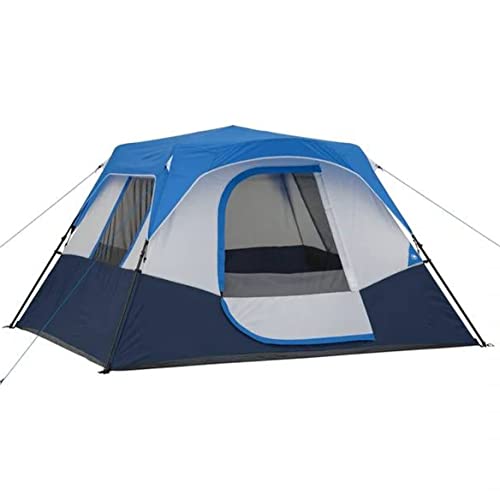 6-Person Instant Cabin Camping Tent with LED Lighted Hub, Water Resistant Coating Camping Tent for Outdoor Activities, 66 Inches Height