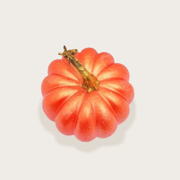SEDLAV Harvest Tall Orange Pumpkin with Gold Wash, 7.5" x 8" (Tall Orange)