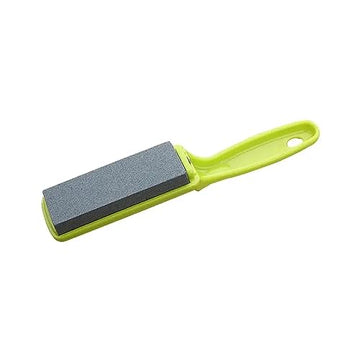 SEDLAV Knife Sharpener With Handle - Revive Your Dull Blades with Ease Angler Sharpening Stone Double-Sided Carborundum Whetstone with Plastic Base and Non-Skid Bottom