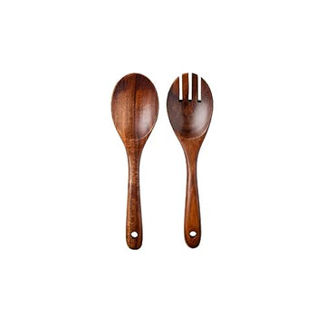 SEDLAV Acacia Wood Serving Set - Kitchen Utensils Set Wood with Ergonomic Design - Bamboo Kitchen Utensils for Serving and Prep - Wooden Spoons for Cooking and Salad Bowl Set (Spoon)