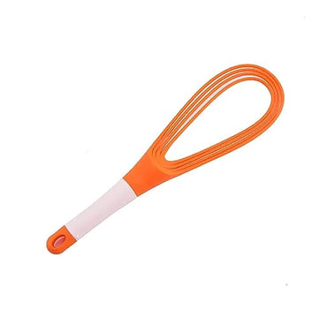 SEDLAV Storeable and Foldable Multifunctional Manual Rotary Egg Beater - Compact Silicone Whisk - Mini Whisk and Flat Whisk Combo - Small Whisks for Cooking - Non-Stick Balloon Whisk for Blending (1 Pc) (Yellow)