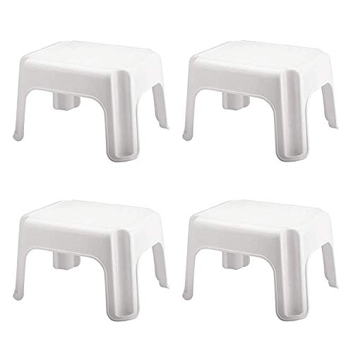 Rubbermaid Durable Plastic Roughneck Step Stool w/ 300-LB Weight Capacity, White (4-Pack)