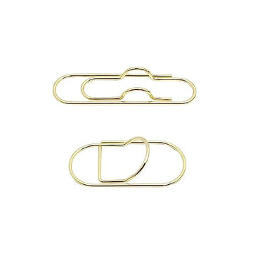 SEDLAV Carry Pin Set - 5pcs Gold Metal Paperclip Holder Pen for Office Supplies - Durable, Stylish Pen Clips for Journals, Notebooks, Planners, Calendars