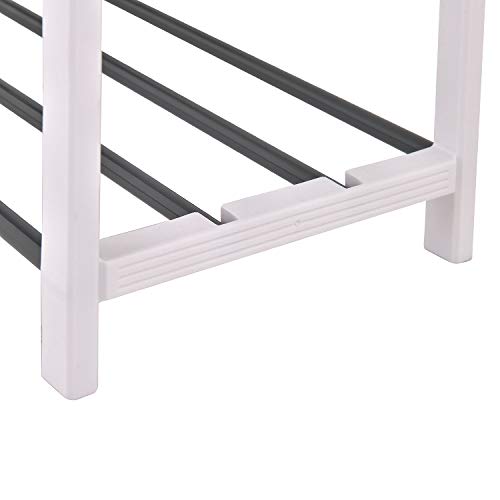 Moxeay 4-Tier Shoe Rack Storage Organizer Stackable Shoe Shelf Freestanding Shoe Rack for Entryway Hallway, Closet, Bedroom, Hold Up to 12 Pairs of Shoes, 24.4"x7.48"x24.4"
