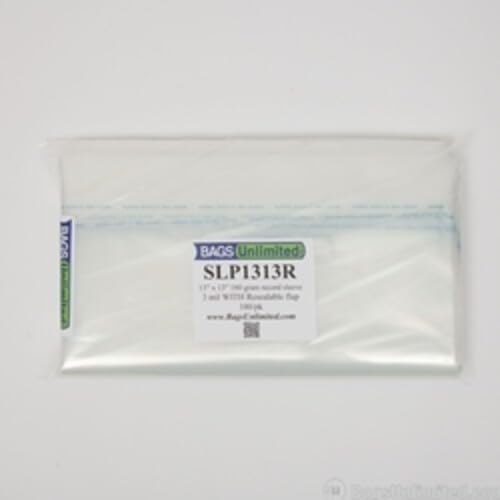 Bags Unlimited SLP1313R - 12 IN 180G LP Jacket Sleeve - Resealable - 100 CNT