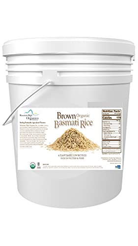 Mountain High Organics Certified Organic Brown Basmati Rice 6-Gallon Bucket
