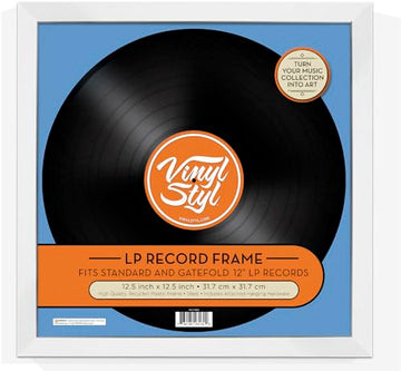 Vinyl Styl 12 Inch Vinyl Record Display Frame - Wall Hanging (White)