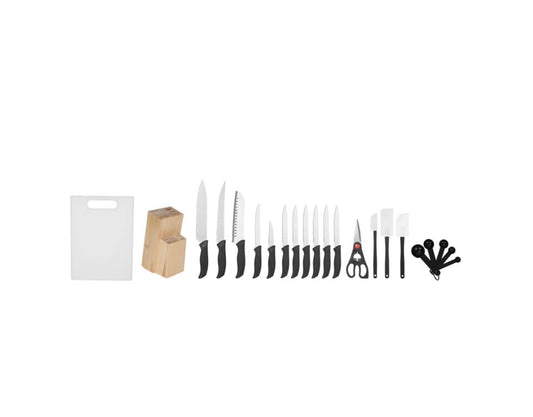 23 Piece Knife and Kitchen Tool Set with Wood Storage Block