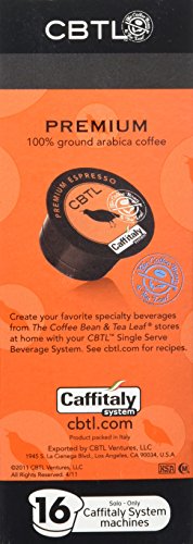 The Coffee Bean & Tea Leaf, Single Origin Premium Espresso Capsules for Caffitaly Brewers, 16-Count Pods