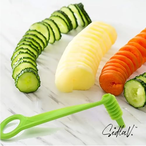 SEDLAV Multifunction Vegetable Spiralizer, Carrot Slicer, and Cucumber Shaver - Rotary Spiral Slicer and Veggie Shaving Helper