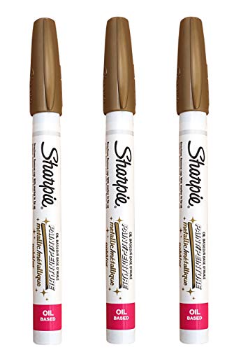 Sharpie 35532 Gold Paint Marker, Oil Based Ink, Extra Fine Point, Pack of 3