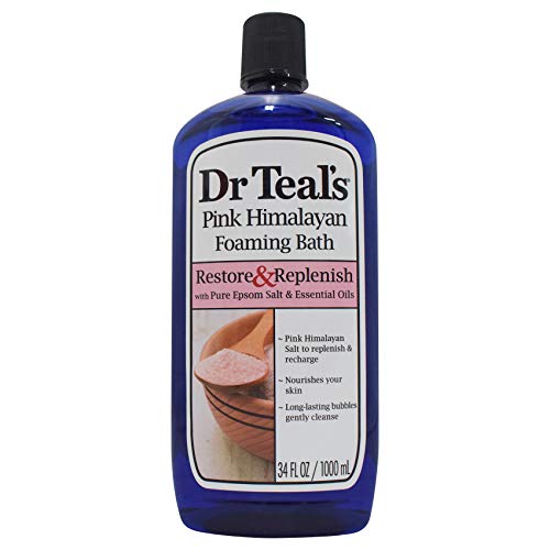 Dr Teal's Restore & Replenish Pure Epsom Salt & Essential Oils Pink Himalayan Foaming Bath 34 oz
