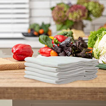 SEDLAV Flour Sack Kitchen Towel Set - White (5)