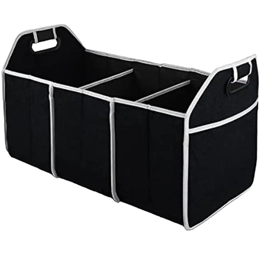 SEDLAV Universal Car Trunk Organizer - Portable Foldable Waterproof Auto Storage Bag - 3 Compartments for SUV, Truck, Van, Sedan