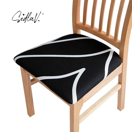 SEDLAV Chair Seat Covers for Dining Room Chairs Printed Stretch Kitchen Chair Seat Cushion Slipcovers Removable Washable Dining Chair Seat Protector for Office Home