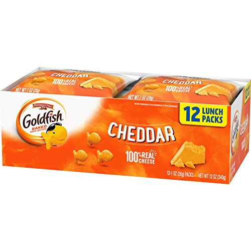 Goldfish Cheddar Crackers, Snack Packs, 1 oz, 12 CT Multi-Pack Tray