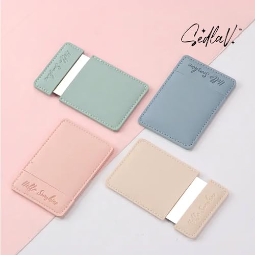 SEDLAV Credit Card Size Pocket Mirror with Handle - Shatterproof Compact Mirror - Stylish and Compact- Pocket Mirror with PU Leather Case Cover