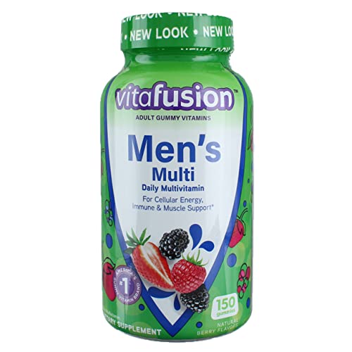 Vitafusion Men's Complete Multivitamin Gummies Natural Berry Flavors - 150 ct, Pack of 4
