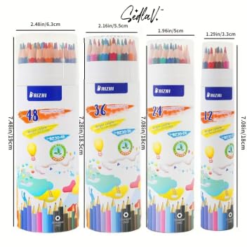 SEDLAV Erasable 48 Colored Pencil Kit - Vibrant Shades for Drawing and Sketching, Easy-to-Erase Artistry in 48 Vivid Colors, Precision Art colors, Reusable and Mess-Free Coloring Pencils