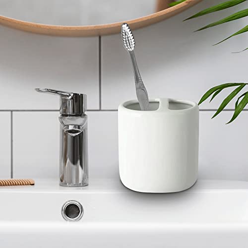 SEDLAV Toothbrush Holder, Ceramic Toothbrush Holder, Toothbrush Holders for bathrooms, Toothbrush Holders (White)