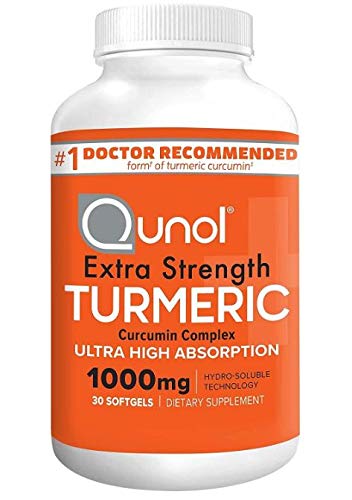 Turmeric Curcumin Softgels, Qunol with Ultra High Absorption 1000mg, Joint Support, Dietary Supplement, Extra Strength, 30 Softgels
