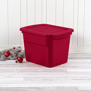 Sterilite 18 Gallon Tote, Rocket Red lid and base