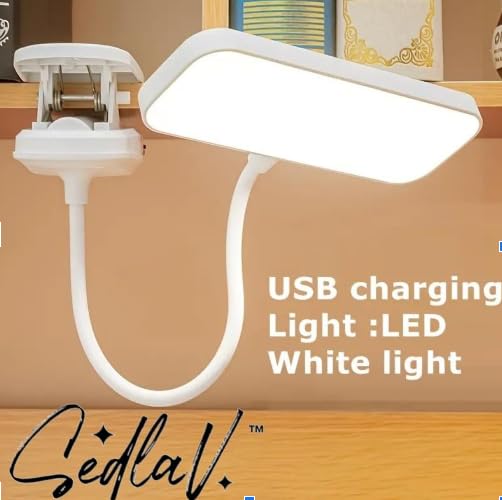 SEDLAV Reading Light - LED Desk Lamp with Eye-Caring Technology - USB Clip-on Reading Light with Dimmable Office Lamp, Compact Portable Design,Book Light for Bedroom