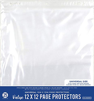 Colorbok 12in Page Protector Value Pack, Transparent