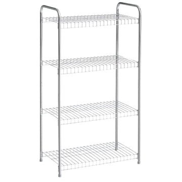 Rubbermaid 4-Tier Heavy Duty Wire Shelf, Satin Nickel, Easy Assemble with Hardware Included, for Food/Laundry/Closet Home Storage Use