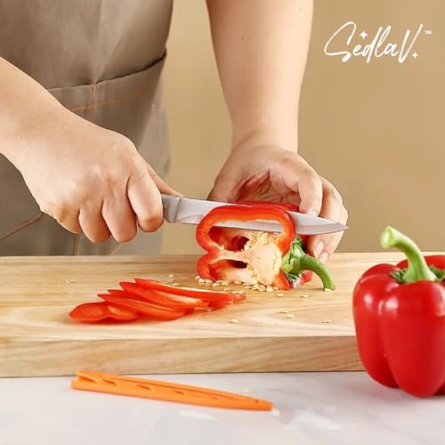 SEDLAV Paring Knife Set - 4 Inch Paring Knife & 5.5 Inch Fruit and Vegetable Utility Knives - Ultra-Sharp Kitchen Knives with High-Carbon Stainless Steel Blades