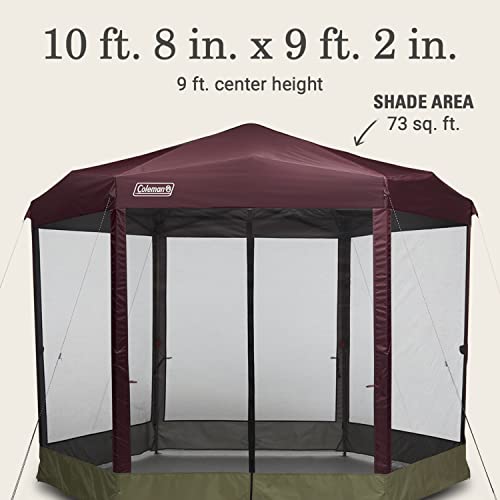 Coleman Back Home Screen Canopy Tent with Instant Setup, Outdoor Gazebo for Bug-Free Lounging, Shelter Fits Over Picnic Tables for Parties, Events, Tailgating, Picnics, & More
