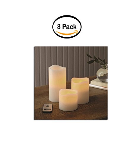 Pack of 3 - Better Homes and Gardens Flameless LED Pillar Candles 3-Pack Vanilla Scented