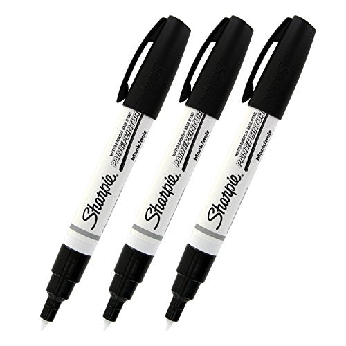 Sharpie Water-Based Poster Paint Marker Extra Fine Point Black, Pack of 3-35569