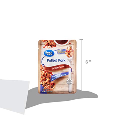 Great Value Pulled Pork in BBQ Sauce 2.6 oz (Pack of 12)