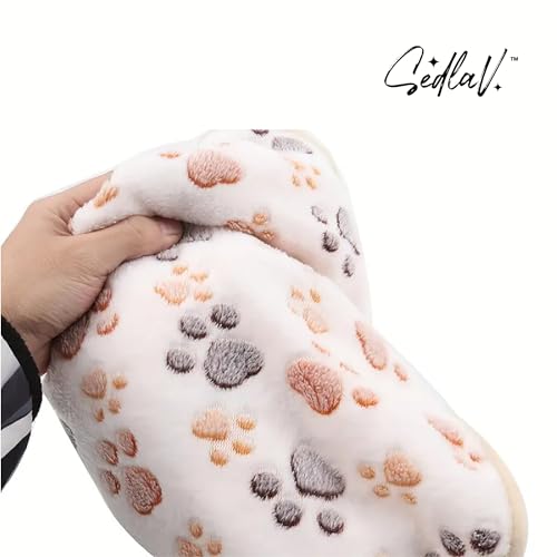 SEDLAV Blankets Super Soft Fluffy Premium Fuzzy Fleece Pet Dog and Cat Blanket, Cute Paw Patternt Washable Fluffy Blanket for Indoor or Outdoor