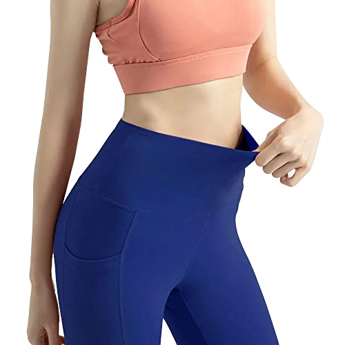 SEDLAV Leggings for Women, High Waisted with Pockets. for: Tummy Control, Butt Lifting, Super Soft (Large/X-Large, Admiral Blue)