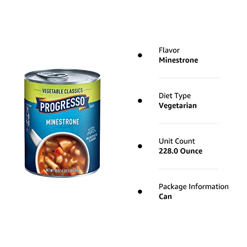 Progresso Vegetable Classics Minestrone Soup 19 oz (Pack of 12)
