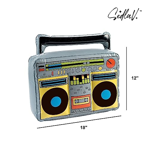 SEDLAV Inflatable Boom Box – 18" x 12" Vinyl 90s Party Decoration – Fresh Prince of Bel-Air Party, Beeper 90s, Fresh Prince of Bel Air Party Decorations