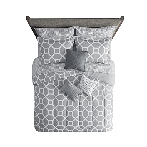 Beautyrest Polyester 10-Piece Queen Comforter Set with Grey BR9144409622-19