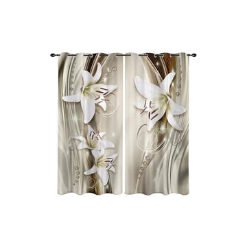 SEDLAV 3D Three-Dimensional Flower Curtains for Living Room Elegant Floral Window Treatments with Vibrant Botanical Prints Customizable and Premium Home Decor Drapes