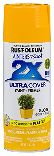 Rust-Oleum 299910 Painter's Touch 2X Ultra Cover Spray Paint, 12 oz, Gloss Golden Sunset